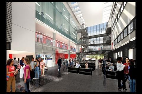 The atrium will provide a common social space for Napier students, becoming the heart of the development